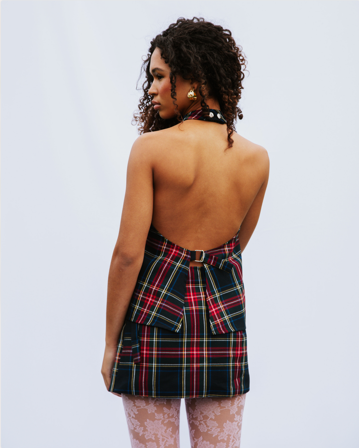 Bringing sexy back top blue tartan